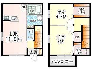 広島県広島市安佐南区古市3【アパート】の間取り