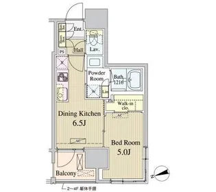 パークナードフィット新富町【10階】の間取り
