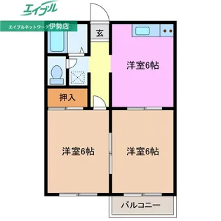 ウッディーベルA棟【1階】の間取り