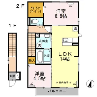 フィールド・パレス 芦花公園【2階】の間取り