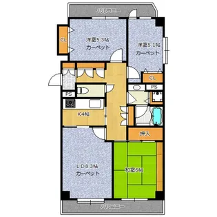 メゾンヴァンベール【2階】の間取り