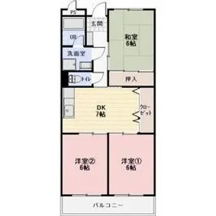 岐阜県可児市下恵土【マンション】の間取り