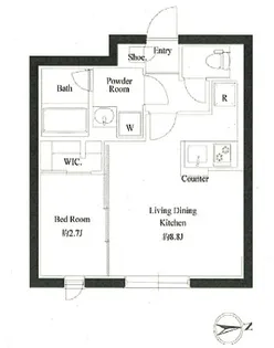 グローリオシェルト神宮前【3階】の間取り