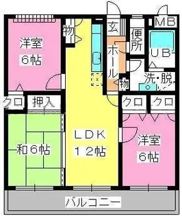 ピア観世 S棟【3階】の間取り