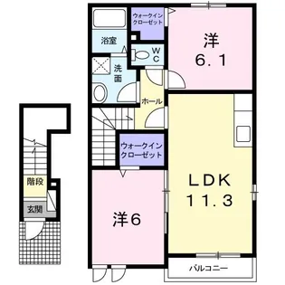 ベル・クローチェ サウス【2階】の間取り