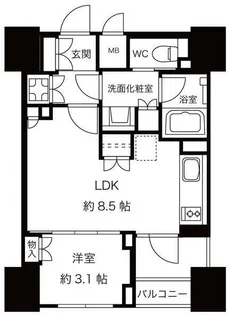 プレミスト渋谷宮益坂【10階】の間取り