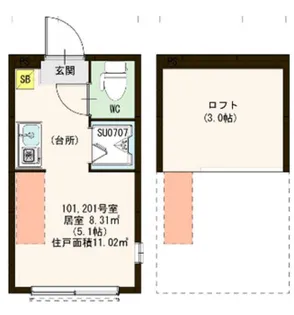 ハーモニーテラス志茂?【2階】の間取り