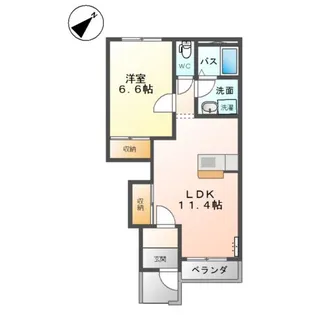 クイーンズコートI【1階】の間取り