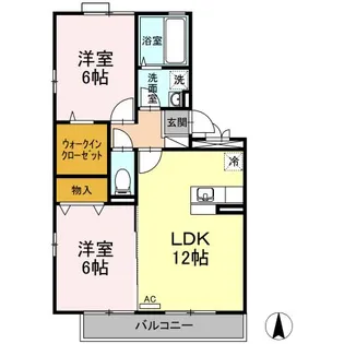 福島県福島市御山字三本松【アパート】の間取り