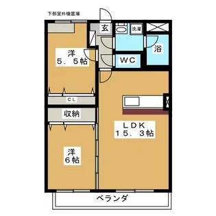 グレイスコート高嶺【1階】の間取り