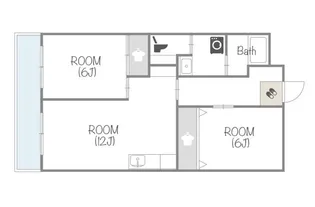 ヒルズアネックス【4階】の間取り