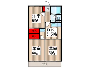 グランハイム新井B【1階】の間取り