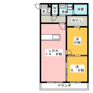 愛知県稲沢市平和町東城郷内【マンション】の間取り