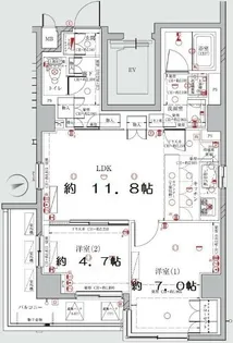 ディアレイシャス港区海岸【6階】の間取り