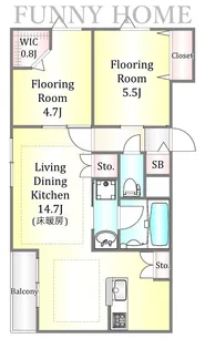 ファルベ千歳台【2階】の間取り