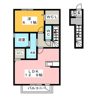 リビングタウン富木島 A棟【2階】の間取り