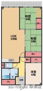 シャルマンコーポ草津【11階】の間取り