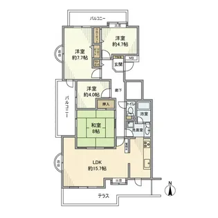 新ゆりグリーンタウン楠街区【1階】の間取り