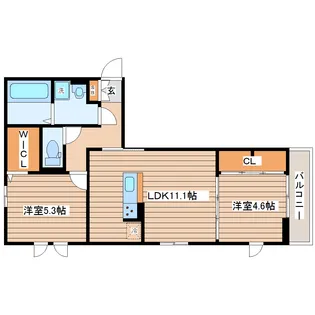 ル プティシャトー広瀬橋【3階】の間取り