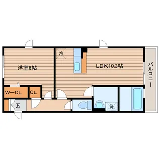 Frais泉中央【1階】の間取り