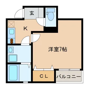 フラットパーク西浅田【1階】の間取り