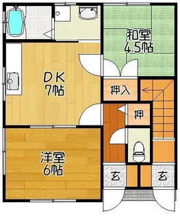 ハイツローゼII【1階】の間取り