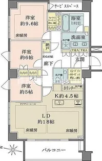 ザ・パークハウス千代田六番町【6階】の間取り