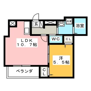 カルムセゾン【2階】の間取り