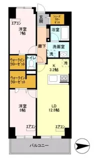 ロイヤルパークスシーサー【12階】の間取り