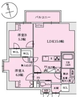 LEGALAND+ABENO SANMEICHO【2階】の間取り