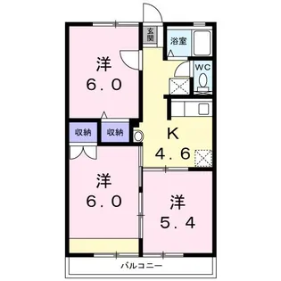 ガーデンヒルB【2階】の間取り