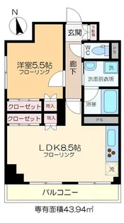 コスモ北千住【6階】の間取り