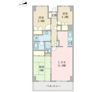 メルヴェーユ上永谷【5階】の間取り
