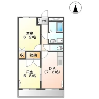 ラフィネ上恵土【1階】の間取り