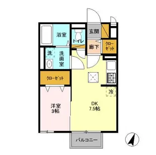グランモア登戸壱番館【1階】の間取り
