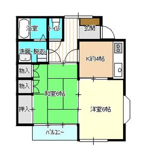 市川ハイツ【2階】の間取り