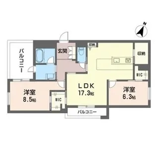 マンスフィールド ヤマコ【4階】の間取り