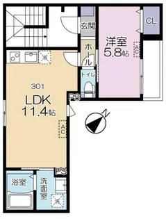 Casa Gratitude(カーサ・グラティチュード)【3階】の間取り