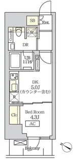 コスモグラシア新宿西早稲田【2階】の間取り