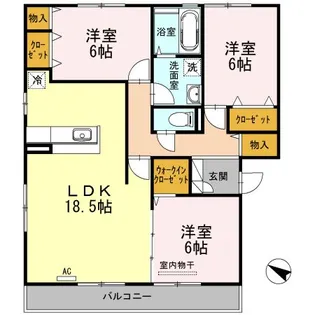 コンフォルトK A棟【2階】の間取り