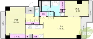 エバーグリーンポートアイランド2号棟【3階】の間取り