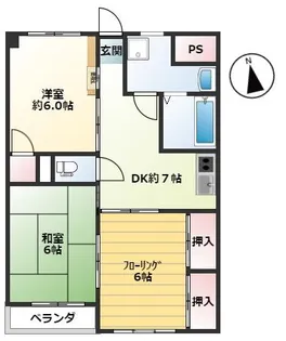 ラブリハイツ青梅【4階】の間取り