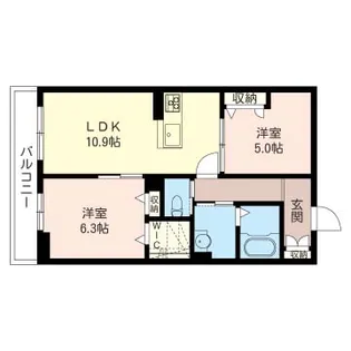 フェリシアスコート【2階】の間取り