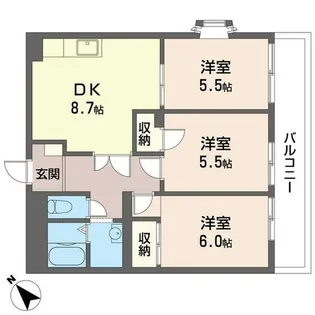 フィラステイツL【3階】の間取り