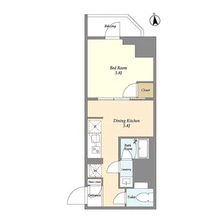 クラリティア上野稲荷町【1階】の間取り