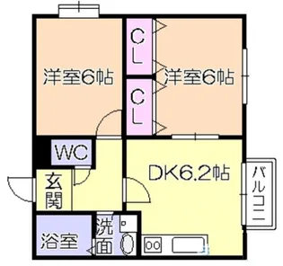 シャルム津福【2階】の間取り
