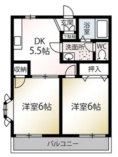 グレープハイムB棟【1階】の間取り