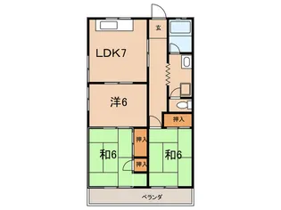 雄姿マンション【2階】の間取り