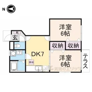 ローブレオークラ1【1階】の間取り