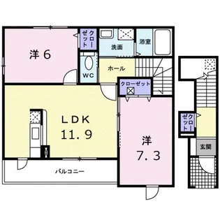 フィオーレB【2階】の間取り